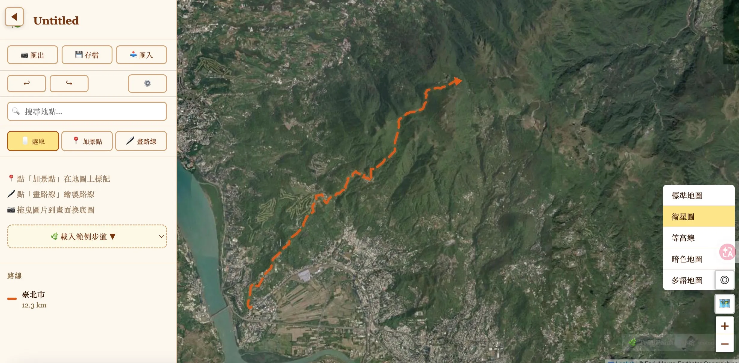 Base-layer switching — satellite, contour, protomaps, and historical overlays are all Leaflet tile layers
